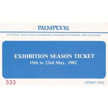 Palmpex 82 New Zealand Season Ticket Palmesteron Invitiation Card