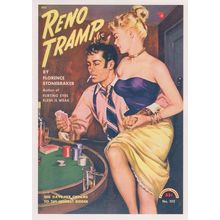 Reno Tramp Roulette Table Casino Sexy Hooker 1950s Book Postcard