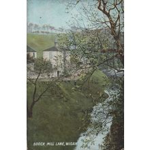 Brock Mill Lane River Wigan Lancs Old Postcard