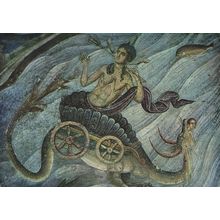 The Personification Of The Sea 1300s Serbian Fresco Painting Postcard