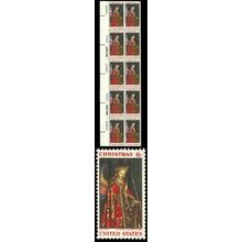 1363c Light Yellow Omitted ERROR PL# Block of 10 - Cat $1,000.00+ - Stuart Katz
