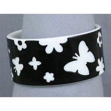 Overlayer Butterfly Bangle - Acrylic - Black - BR-OB00150BLK