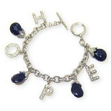 Estate Rhodium Hope Charm Bracelet - BR-MB6424RHJ