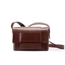 Women Genuine Leather Crossbody Bags Small Handbags Brown