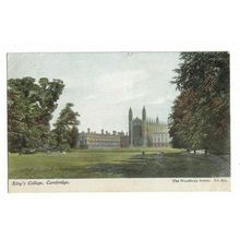 Cambridge, King's College. Woodbury Series Postcard.