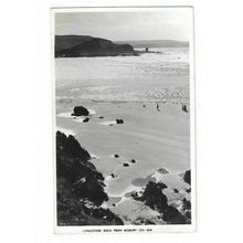 Longstone Rock From Bigbury on Sea, Devon, RP Postcard.