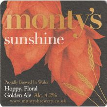 BEER MAT - MONTY'S BREWERY(WALES) - SUNSHINE GOLDEN ALE - (Cat No 012) - (2014)