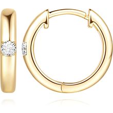 Gold Earrings for Women 14K Gold Hoop Earrings for Women Radiant Cubic Zirconia