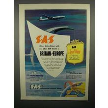 1952 Scandinavian Airlines System SAS Ad - Europe