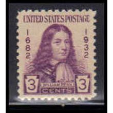 724 3c William Penn Fine MNH O3383