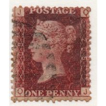 Sg43 1d red plate 208 fine used " Q J" (REDS)