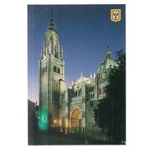 CATHEDRAL REREDOS BY NIGHT, TOLEDO, SPAIN unused vintage postcard =