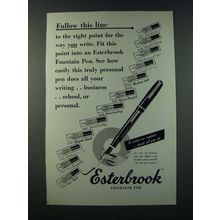 1949 Esterbrook Fountain Pen Ad - Follow This Line