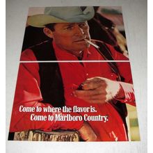 1971 2-pg Marlboro Cigarette Ad - Marlboro Man, Cowboy