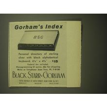 1959 Black Starr & Gorham Personal Directory Ad - Gorham's Index