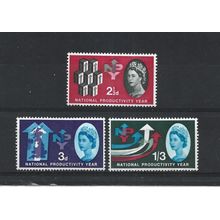 GB.National Productivity Year set of 3.Phosphor Issue.Mounted Mint.Jul25