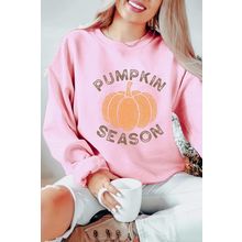 Pink PUMPKIN SEASON Crew Neck Drop Shoulder Sweatshirt
