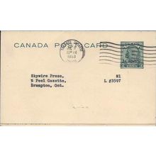 Canada #P73 Postal Card USED Reply Attached 1953
