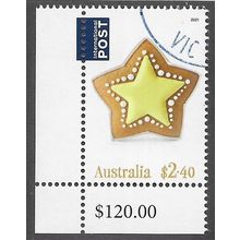 AUS 2021 $2.40 'CHRISTMAS - STAR' (CORNER MARGIN) FINE USED EBID77-079)