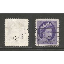 Canada 4c QEII, used perfin