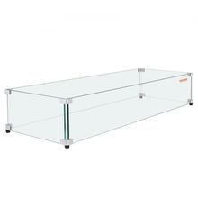 Glass Wind Guard for Rectangular Fire Pit Table 36 x 16 x 7.5 Inch, 0.31 inc...