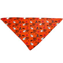 Cutie Ties Tie On Dog Bandana Small Spooky Halloween Orange