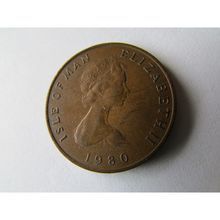 1980 QUEEN ELIZABETH II ISLE OF MAN TWO PENCE FREE POST. AX