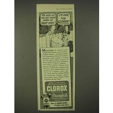 1945 Clorox Bleach Ad - Get Your Wash So Snowy-White
