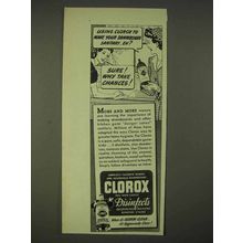 1945 Clorox Bleach Ad - Make Drainboard Sanitary