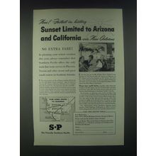1946 Southern Pacific Railroad Ad - Sunset Limited to Arizona and California