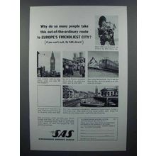 1963 SAS Airlines Ad - Europe's Friendliest City