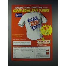 1990 Winston Cigarette Ad - Super Bowl XXIV T-Shirt