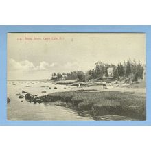 Rhode Island Camp Cole Along Shore Black & White Photo Type View Water w/C~1132