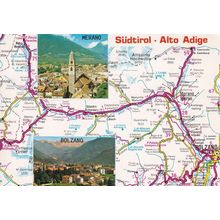 Sudtirol Alto Adige Merano Bolzang Italian Rare Map Postcard