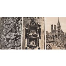 Munchen Aerial Glockenspeil Rathaus 3x German Religious Postcard s