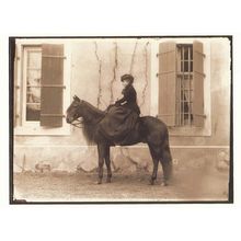 Swiss Victorian Switzerland Lady Cavalier Morges Horse Postcard