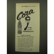 1959 Cora Vermouth Ad - Cora the Quiet Vermouth