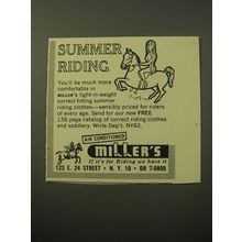 1960 Miller's Riding Clothes Ad - Summer Riding