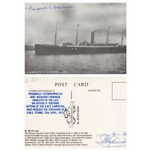 Margaret Howman of RMS Carpathia Titanic Ship Official Hand Signed Postcard