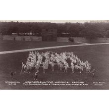 Newcastle Pageant Children Form A Tower Vintage Real Photo Postcard