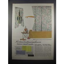 1953 Owens-Corning Fiberglas Shower Curtains Ad