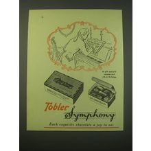 1953 Tobler Symphony Chocolate Ad - Each equisite chocolate a Joy to Eat