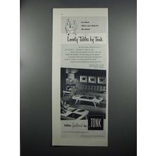 1953 Tonk Space Group Tables Ad - Lovely Tables
