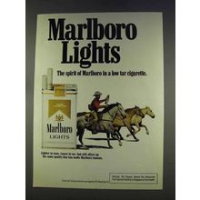1977 Marlboro Lights Cigarettes Ad - Cowboy