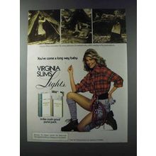 1981 Virginia Slims Lights Cigarettes Ad - Camping