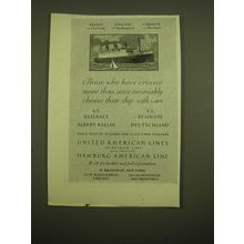 1924 United American Lines Hamburg American Line Ad - Those who have crossed
