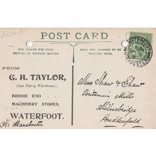 GH Taylor Machinery Factory Store Waterfoot Manchester Advertising Postcard