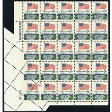 1338, MNH Stunning Fold Over Error PL# Block of 25 Stamps WoW - Stuart Katz