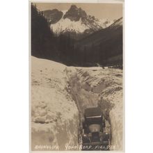 Yoho Snow Slide Yoho Road Field BC Canada Breakdown Disaster RPC Postcard