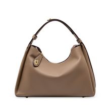 Oversize Genuine Leather Tote Women Weekender Bag Shopper Handbag Bronze